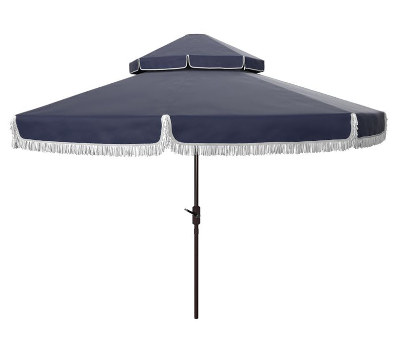 Safavieh Milan Fringe 9ft Double Top Crank Umbrella — Main view