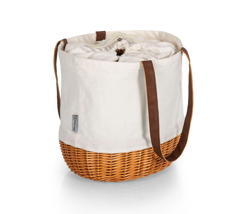 Picnic Time NCAA Coronado Canvas and Willow Basket Tote — View 2