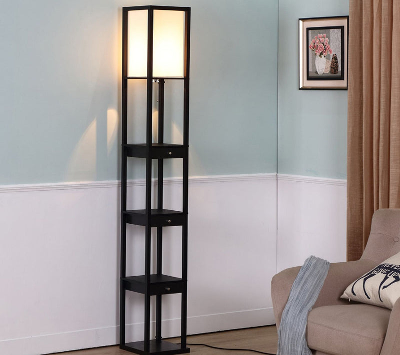 Brightech Maxwell Drawer 72" LED Shelf Floor Lamp — View 11