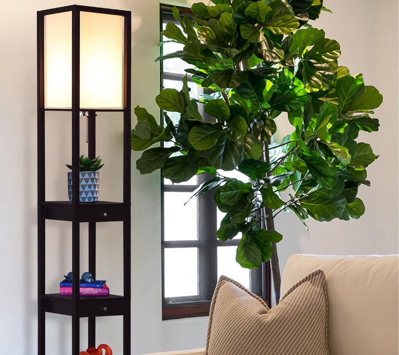 Brightech Maxwell Drawer 72" LED Shelf Floor Lamp — View 9