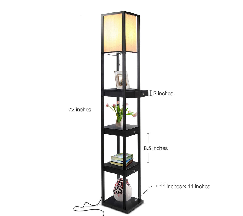 Brightech Maxwell Drawer 72" LED Shelf Floor Lamp — View 14
