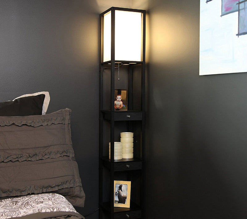 Brightech Maxwell Drawer 72" LED Shelf Floor Lamp — View 13