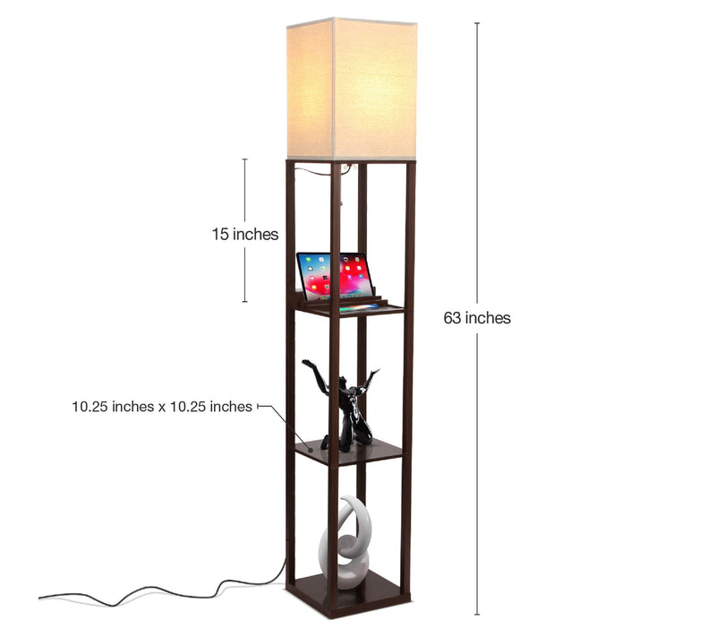 Brightech Maxwell USB Charging 63" LED Shelf Floor Lamp — View 15