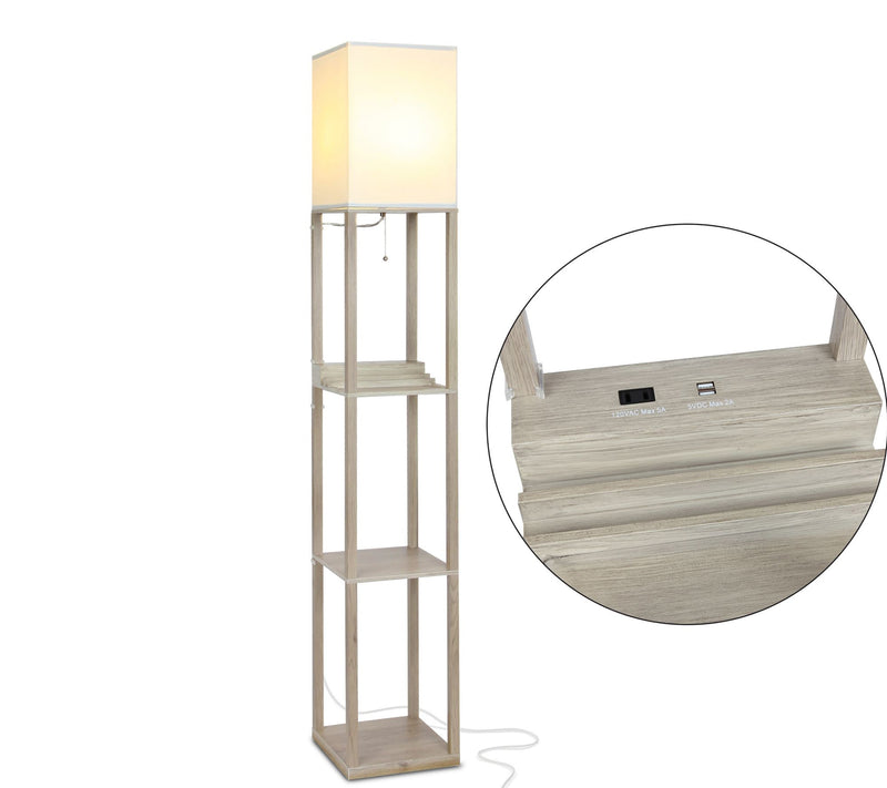 Brightech Maxwell USB Charging 63" LED Shelf Floor Lamp — View 9