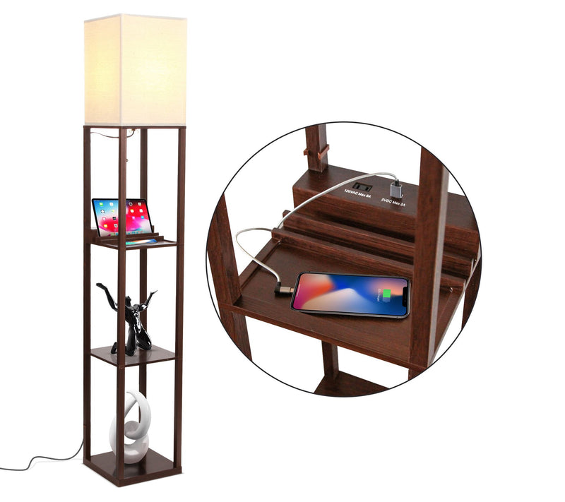 Brightech Maxwell USB Charging 63" LED Shelf Floor Lamp — View 10