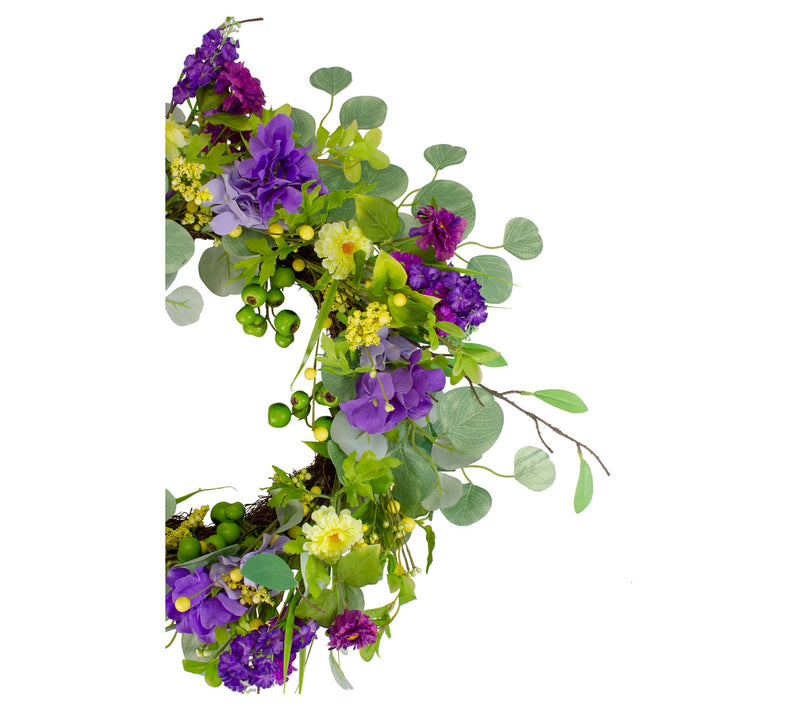 Northlight Eucalyptus & Hydrangea Berry Spring Wreath 23" — View 4