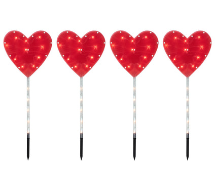 Northlight 4ct Heart Valentine's Day Stakes Clear Lights