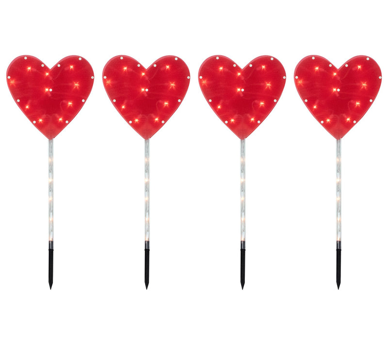 Northlight 4ct Heart Valentine's Day Stakes Clear Lights — View 3