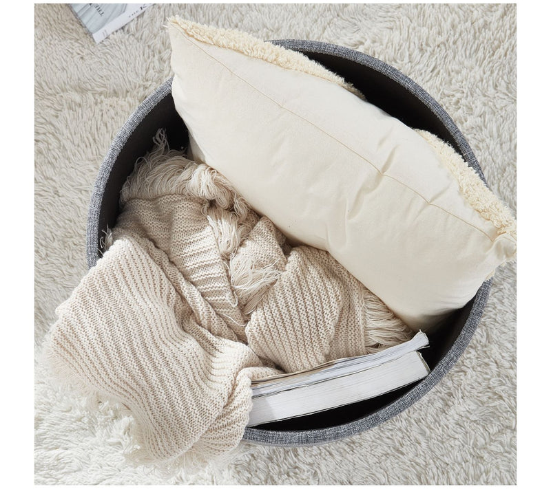 Ornavo Home Tufted Round Storage Ottoman with Rmovable Lid — View 12