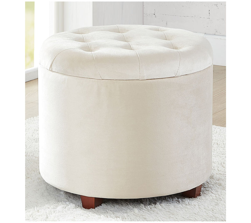 Ornavo Home Tufted Round Storage Ottoman with Rmovable Lid — View 7