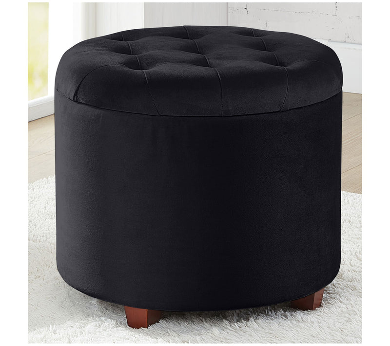 Ornavo Home Tufted Round Storage Ottoman with Rmovable Lid — View 5
