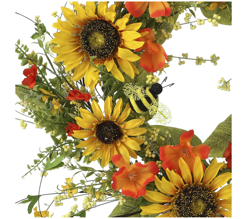 Sunflower And Honey Bee Wreath 26" by Valerie — View 5