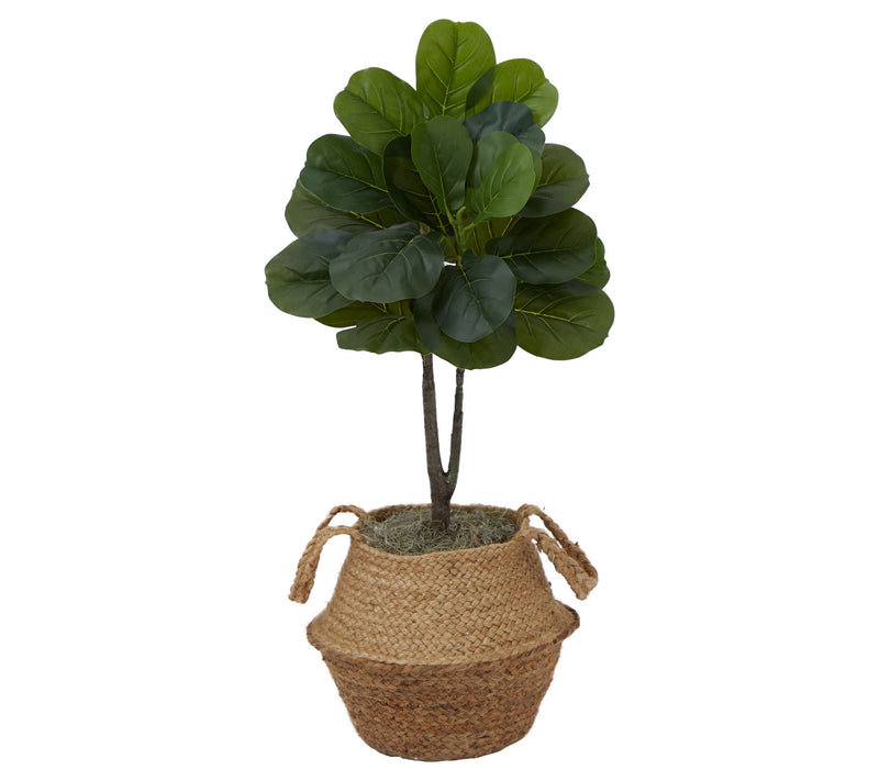 Nearly Natural 3' Faux Fiddle Leaf Fig Tree w/ Basket DIY Kit — View 7