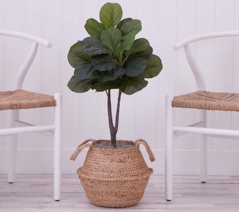 Nearly Natural 3' Faux Fiddle Leaf Fig Tree w/ Basket DIY Kit — View 10