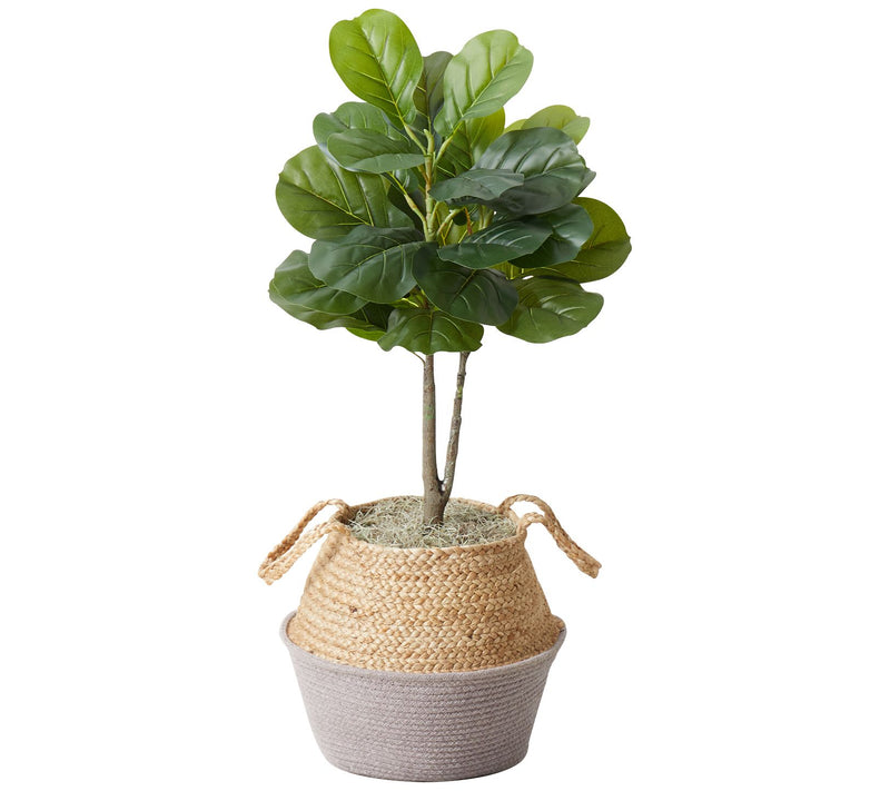 Nearly Natural 3' Faux Fiddle Leaf Fig Tree w/ Basket DIY Kit — View 5