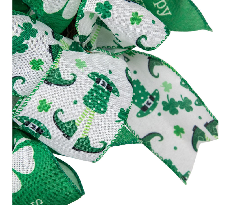 Northlight Shamrocks & Ribbons St. Patrick's Day Wreath 24" — View 6