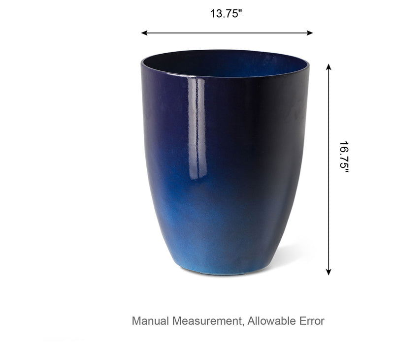 Glitzhome Oversized Faux Ceramic Tall Bowl Pot Planters S/2 — View 9