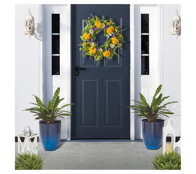 Glitzhome Oversized Faux Ceramic Tall Bowl Pot Planters S/2 — View 8