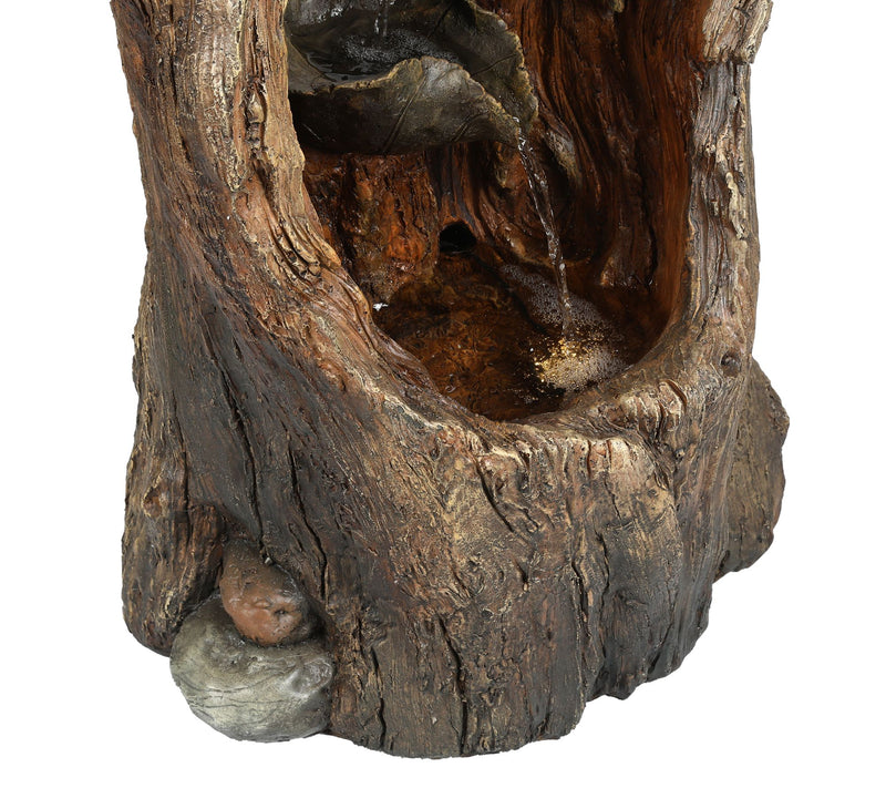 LuxenHome Resin Tree and Birdhouse Lighted Outdoor Fountain — View 9