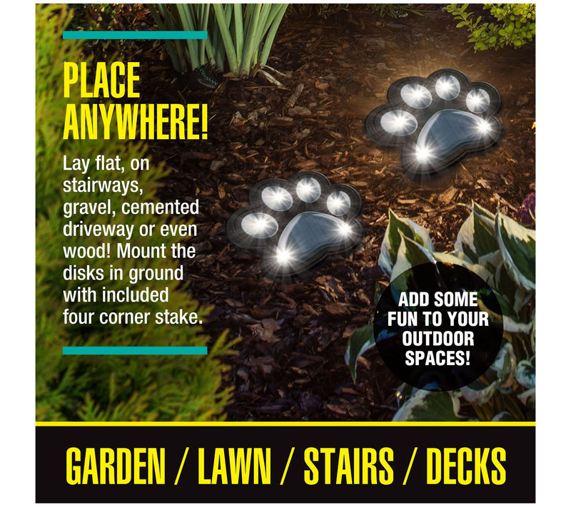 Bell + Howell 6 LED Outdoor Solar Powered Paw Dsk Lights 8pk — View 6