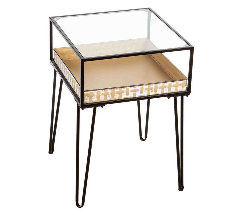 Barbara King 26 " Metal Glass P otting Table wi th Planter Dish — View 3