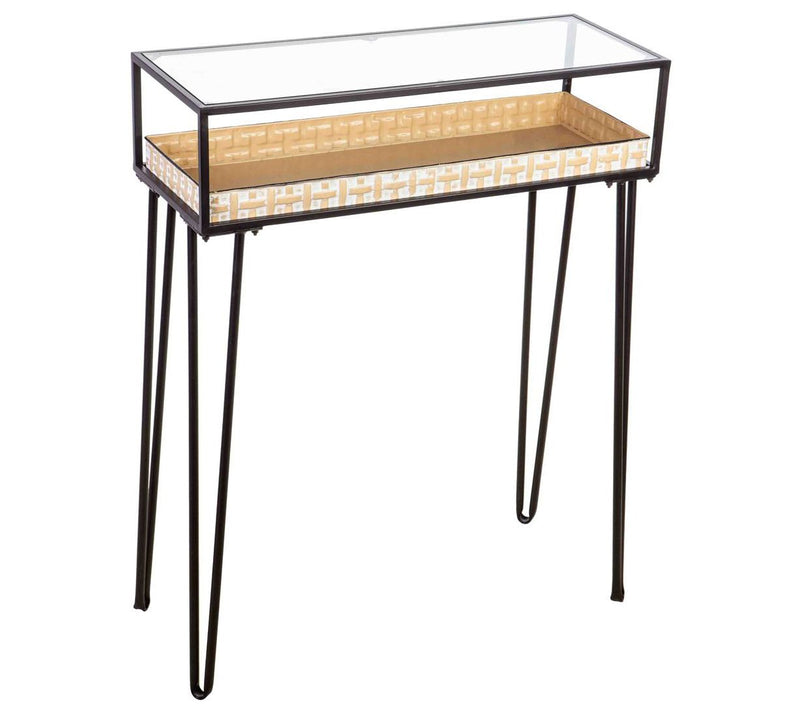 Barbara King 35" Metal & Glass Potting Table & Planter Dish — Main view