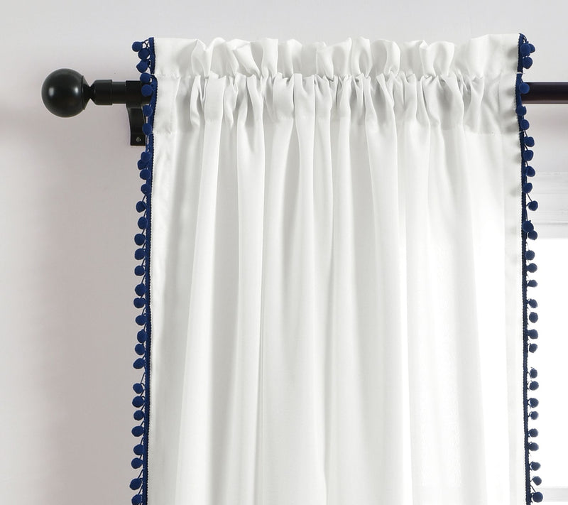 Lush Decor Pom Pom Window Curtain Panel Single50X95 — View 6