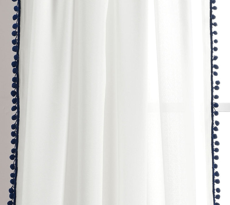 Lush Decor Pom Pom Window Curtain Panel Single50X95 — View 7