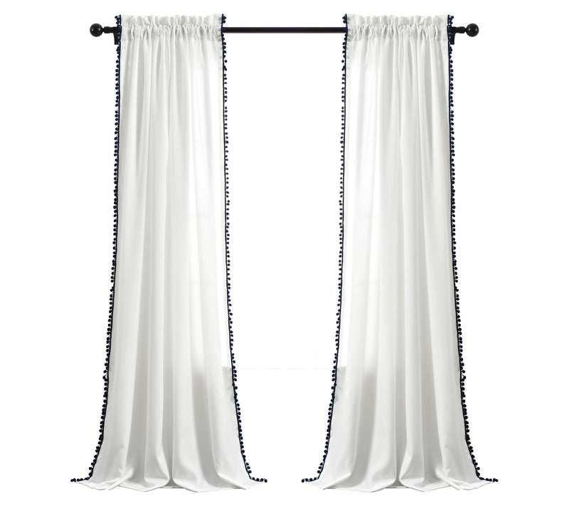 Lush Decor Pom Pom Window Curtain Panel Single50X95 — View 10