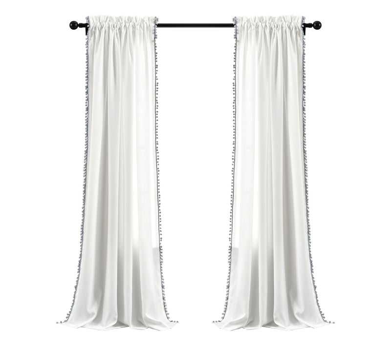 Lush Decor Pom Pom Window Curtain Panel Single50X95 — View 3