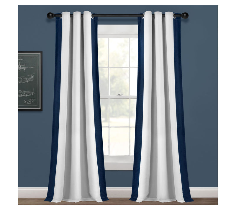 Block Border Window Curtain Panel 40" x 84" byush Decor — View 5