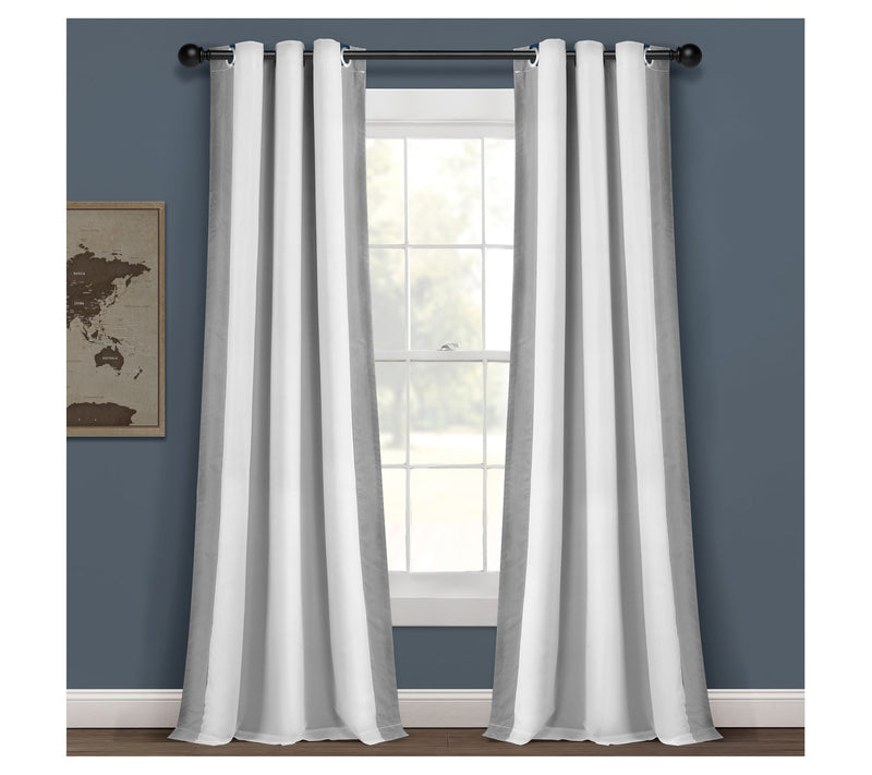 Block Border Window Curtain Panel 40" x 84" byush Decor — View 3