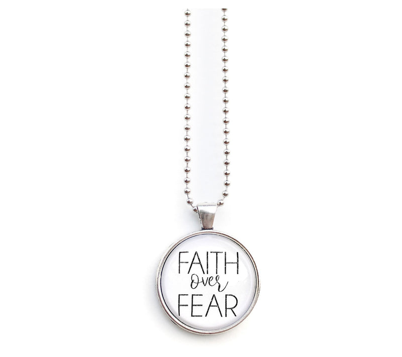 The Vintage Sparrow Faith Over Fear Silver 30" Necklace — View 3