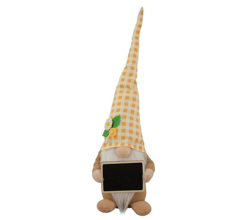 Northlight 16" Gingham Plaid Springtime Gnome w/Chalkboard — View 5