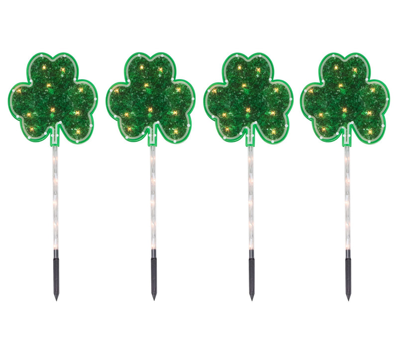 Northlight 4ct Shamrock St Patrick's Day Pathway Stakes — View 3