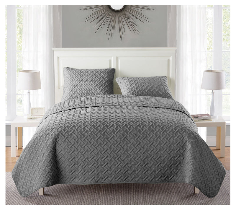 VCNY Nina Embossed Basketweave Quilt Set, Full/ Queen — View 7