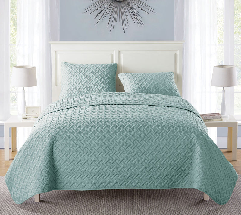 VCNY Nina Embossed Basketweave Quilt Set, Twin — View 3