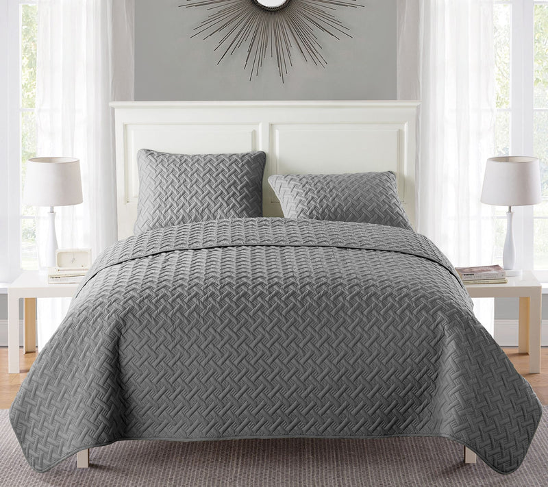 VCNY Nina Embossed Basketweave Quilt Set, Twin — View 7