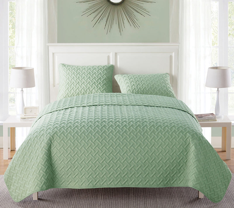 VCNY Nina Embossed Basketweave Quilt Set, Twin — View 5
