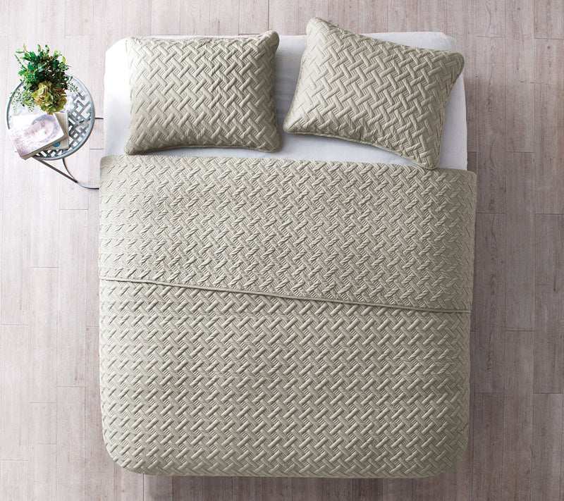 VCNY Nina Embossed Basketweave Quilt Set, Twin — View 13