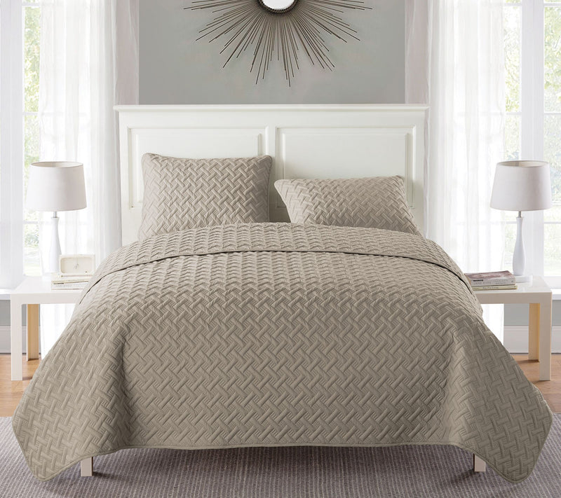 VCNY Nina Embossed Basketweave Quilt Set, Twin — View 9