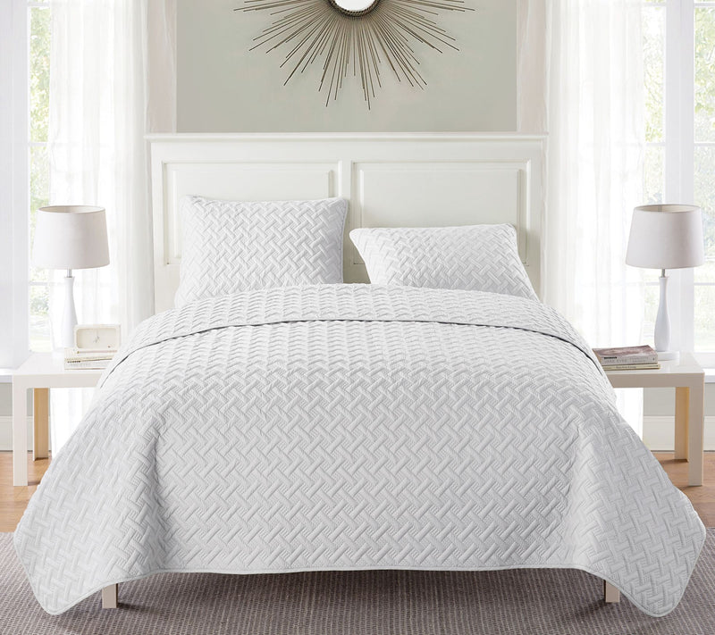 VCNY Nina Embossed Basketweave Quilt Set, Twin — View 11
