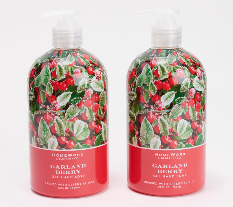 HomeWorx by Slatkin + Co. S/2 22oz Garland Berry Hand Soaps — Main view