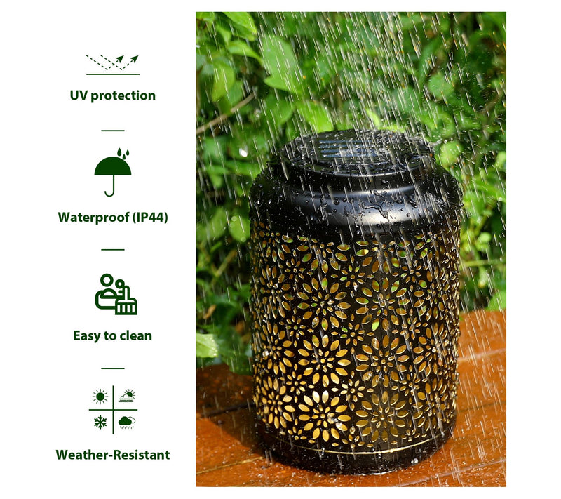 Glitzhome Flower Cutout LED Solar Outdoor Hanging Lantern — View 10