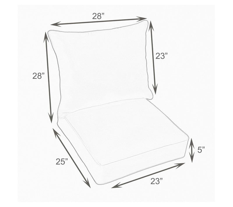 23x25x5 Sunbrella Deep Seating Set w Sensibility Spring Lumbar — View 4