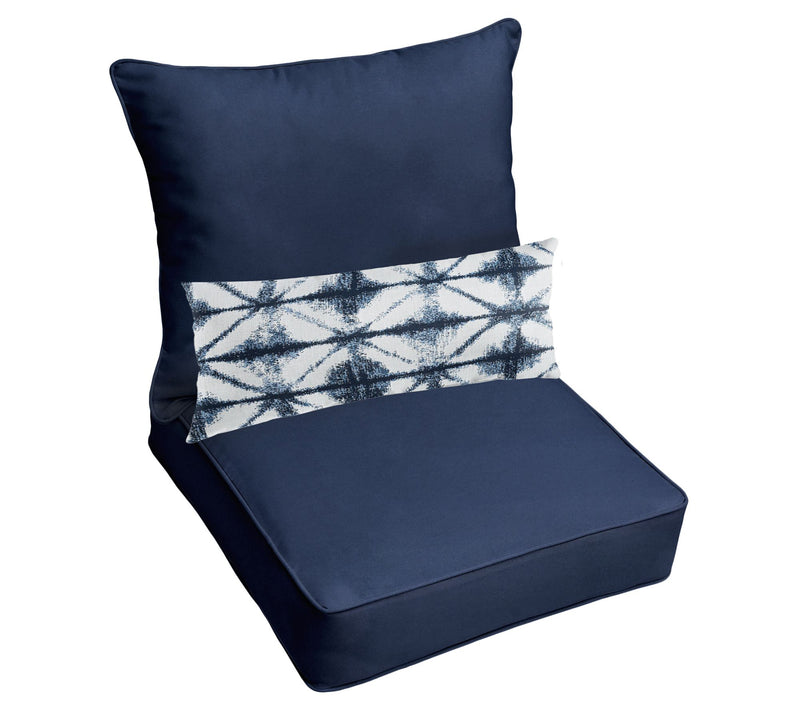 23 x 25 x 5 Deep Seating Set w Midori Indigo Lumbar Pillow — View 3