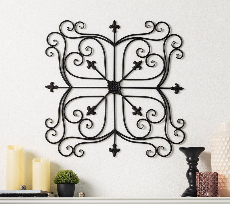 Glitzhome 23" Traditional Iron Scroll Garden Wa l Decor — View 6