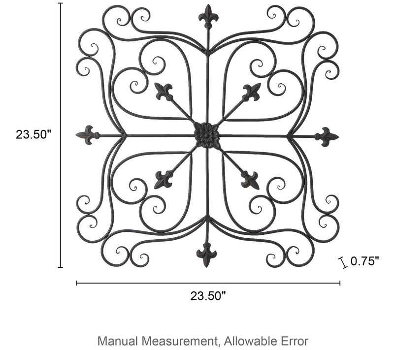 Glitzhome 23" Traditional Iron Scroll Garden Wa l Decor — View 4