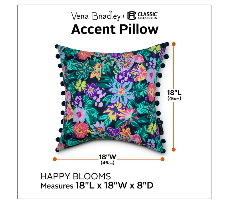 Vera Bradley Accent Pillow w/Poms S/2 18x18 — View 7