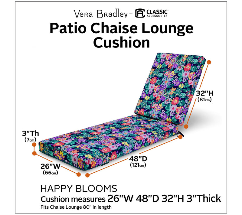 Vera Bradley Patio Chaise Lounge Cushion — View 10
